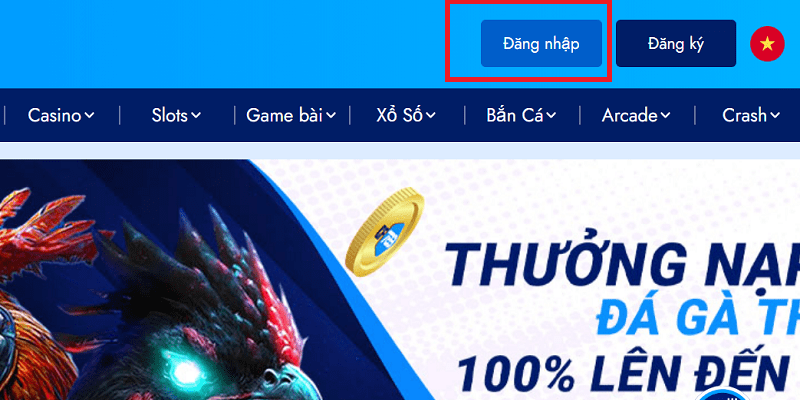 Tìm và nhấn nút Đăng nhập CF789